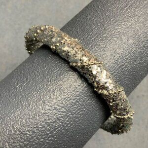 Glitter Spiral Bangle Bracelet 3 In As Is Silver Bling Glam Drag Retro Vintage